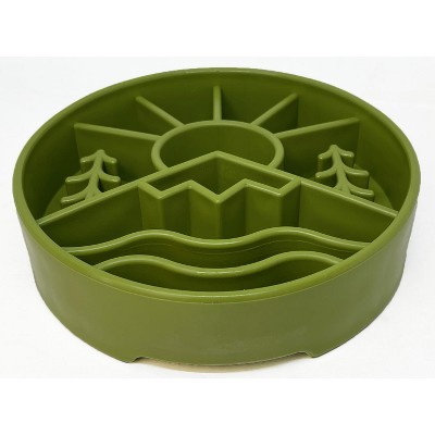 Orange Great Outdoors Design Slow Feeder Dog Bowl