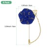 Unique Bargains Wedding Rose Men Suit Boutonnieres Lapel Pin with Gold Leaf Brooch 6 Pcs - 3 of 4
