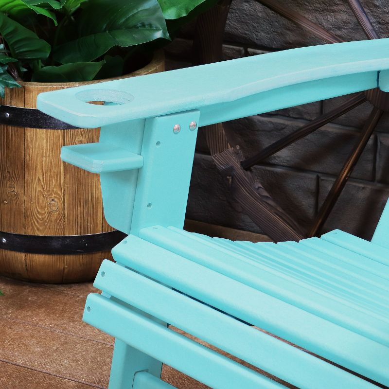 Sunnydaze All-Weather HDPE Outdoor Patio Adirondack Chair with Drink Holder, 2 of 13