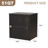 NicBex 16 Inch Foldable Storage Cabinets,Stackable Cabinets with Transparent Door and Adjustable shelf for Living Room,Bedroom,Black - 3 of 4