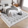 Indoor Modern Stripe Fringed Carpet Retro Soft Low Pile Machine Washable Non Slip Easy Care Lightweight Foldable Area Rugs Room Decor - 4 of 4