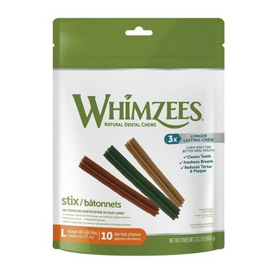 WHIMZEES Stix Value Bag Large Dental Dog Treats - 21.2oz