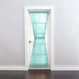 BrylaneHome BH Studio Sheer Voile Door Panel With Tiebacks - 1 of 4