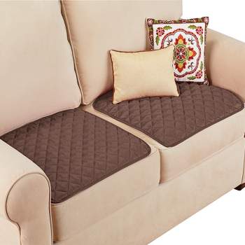 Collections Etc Quilted Waterproof Seat Protector - Set of 2 - Machine Washable, Use for Indoor or Outdoor Seating