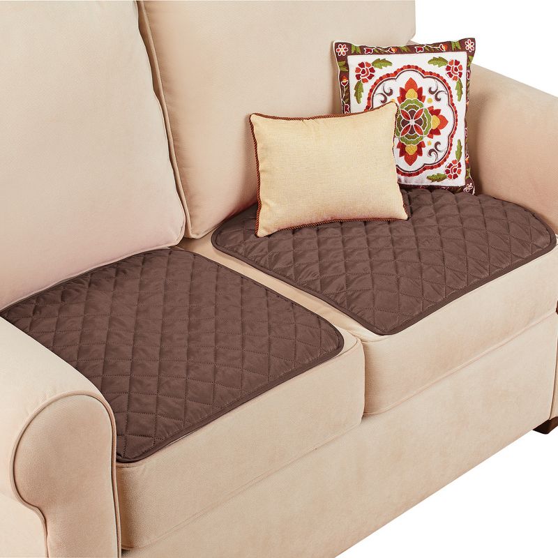 Collections Etc Quilted Waterproof Seat Protector - Set of 2 - Machine Washable, Use for Indoor or Outdoor Seating, 1 of 3
