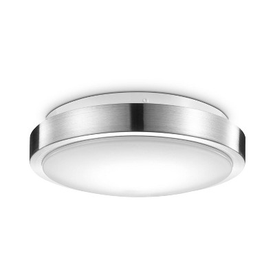 Sleek Brushed Nickel 11" Smart LED Flush Mount with Voice Control