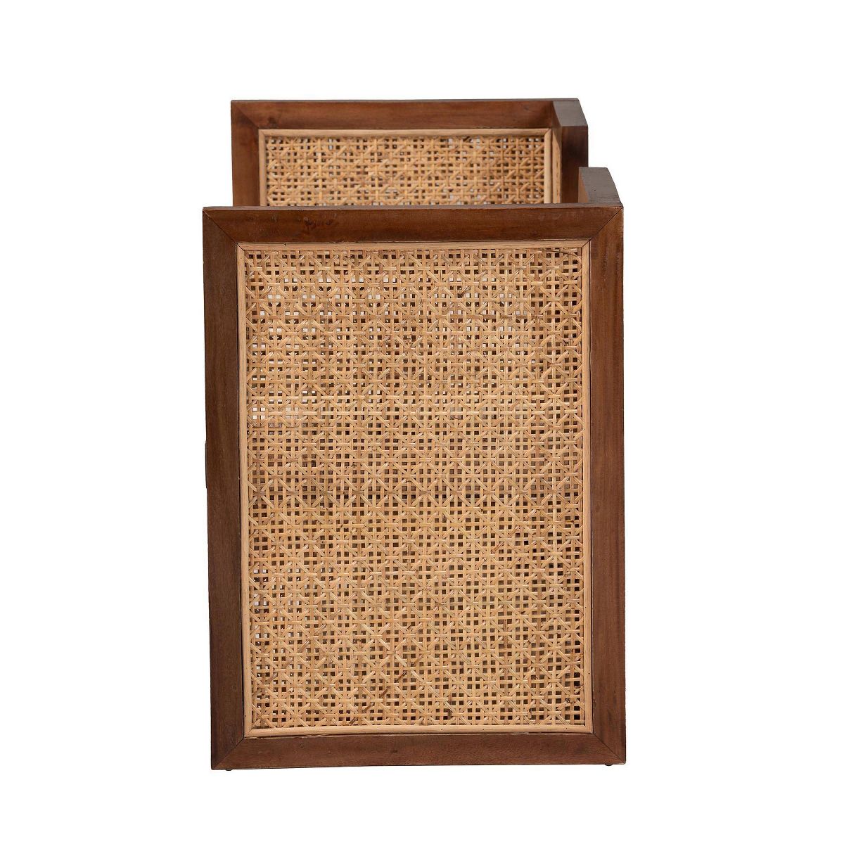bali & pari Lovina Rattan and Acacia Wood Accent Bench Light Honey/Light Brown - thumbnail 4