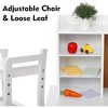 Children¡¯s Study Desk and Chair Set with Bookshelf, Bulletin Board, and Storage Cabinets, White Kids Writing Desk, Ideal for Homework and Learning - 3 of 4