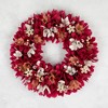 Northlight Wooden Floral Spring Wreath with Berries - 13" - Fuchsia Pink and White - 3 of 4