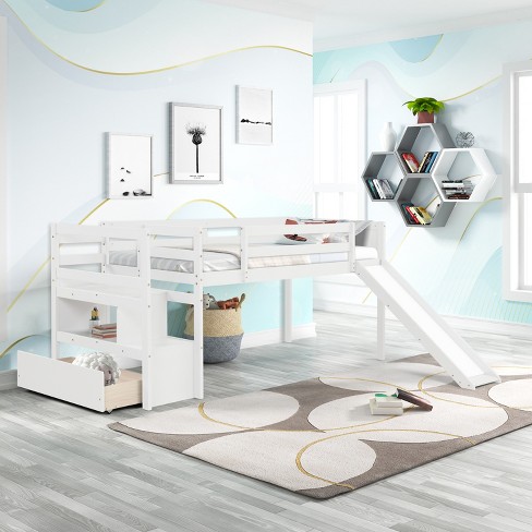 Target loft bed store with slide