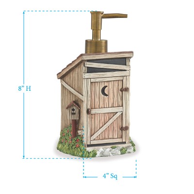 Rustic Beige Resin Outhouse Soap and Lotion Dispenser
