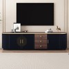 Wooakway TV Stand for TVs up to 80 Inches, Entertainment Center with 3 Drawers and 1 Shelf, Metal Handles and 2 Cabinets for Living room - 3 of 4