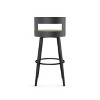 Amisco Paramont Barstool: 30" Fixed Height, Steel Frame, Faux Leather, 300 lbs Capacity - 4 of 4
