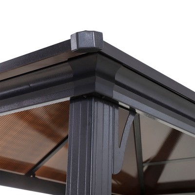 Outsunny 9' x 5' Black Hardtop BBQ Grill Gazebo