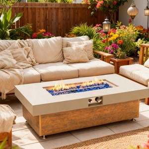 48-Inch Iron Propane Fire Pit Table, Outdoor Gas Fire Pit with Durable Metal Construction for Patio, Backyard & Garden - 1 of 4