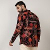 Campus Sutra Men Men's Crimson Red & Navy Blue Artistic Block Shirt - 4 of 4