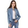 INSPIRE CHIC Women's Stand Collar Zip Up Biker Lightweight Moto Jacket - 3 of 4