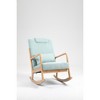 Rocking Chair Upholstered Fabric Rocking Armchair Indoor with High Backrest, Glider Chairs and Lumbar Pillow - 2 of 3