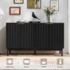 Fluted Storage Cabinet , Buffet Cabinet Sideborad with Door, Kitchen Buffet Storage Accent Cabinet with Adjustable Shelves - 2 of 4