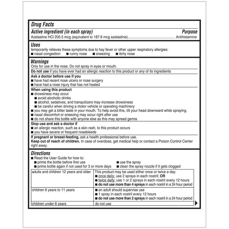 Astepro Azelastine Hydrochloride Allergy Steroid Free Antihistamine Nasal Spray - 60 Metered Sprays, 2 of 12