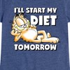 Girls' - Garfield - Start My Diet Tomorrow Fitted Short Sleeve Graphic T-Shirt - 2 of 4