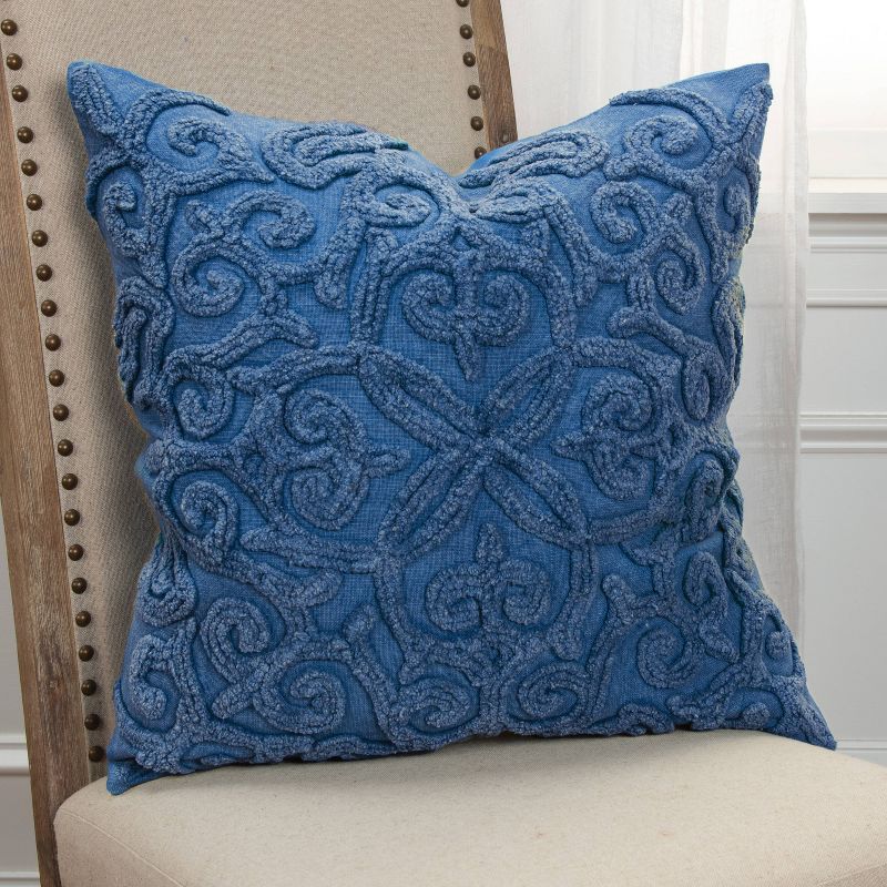 20"x20" Oversize Swirls Polyester Filled Square Throw Pillow - Rizzy Home, 6 of 8