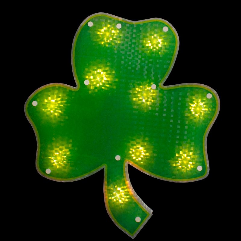 Northlight Lighted Shamrock St. Patrick's Day Window Silhouette - 14" - Clear Lights, 1 of 6
