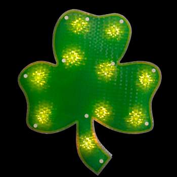 Northlight Lighted Shamrock St. Patrick's Day Window Silhouette - 14" - Clear Lights