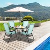 Tangkula Set of 4 Patio Folding Chairs Outdoor Portable Pack Lawn Chairs w/ Armrests - 2 of 4