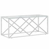 vidaXL Coffee Table 43.3 in.x17.7 in.x17.7 in. Stainless Steel and Glass - image 2 of 4