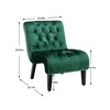 Lyngins Velvet Accent Chairs with Wooden Legs,Upholstered Armless Chairs with Button Tufted Back for Living Room,Bedroom - 3 of 4