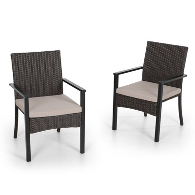 2pk Outdoor Wicker Arm Chairs - Captiva Designs