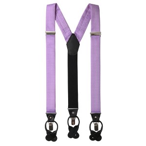 Jacob Alexander Men’s Polka Dot Y-Back Suspenders – Convertible Clips & Leather Ends - 1 of 3