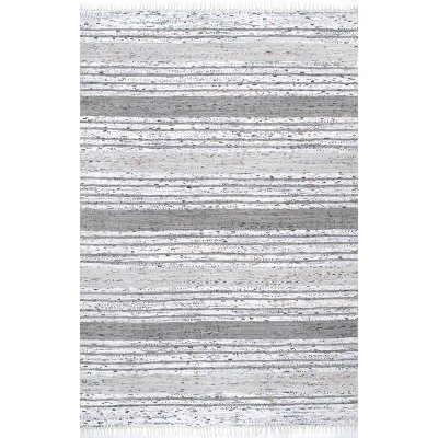 NuLOOM Hand Woven Cotton Blend Area Rug – Multi-Color Red, Orange, Yellow Design, Contemporary Style