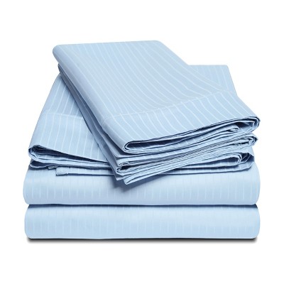 Premium 1000-Thread Count Cotton Stripe Deep Pocket Sheet Set - Blue Nile Mills