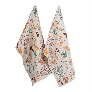 Design Imports Autumn Leaves Printed Dishtowel(Set Of 2) - 1 of 4