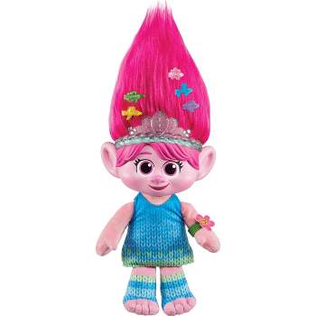 DreamWorks Trolls Band Together HAIR POPS Showtime Surprise Queen Poppy Plush with Lights, Sounds & Accessories