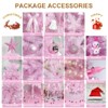 Maggift Artificial Plant 5FT Christmas Tree Pink Including 195 Pendant Tree Skirts and Guardrails Quick Shape Flock Decor, Pink, 25.98"*25.98"*59.06" - 3 of 4