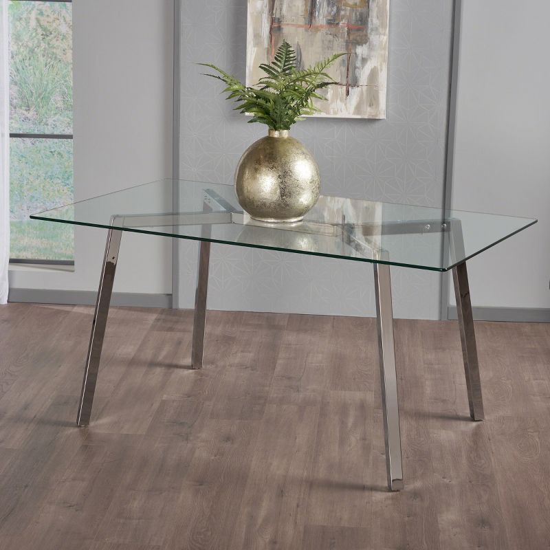 59" Zavier Rectangular Dining Table Clear - Christopher Knight Home, 3 of 8