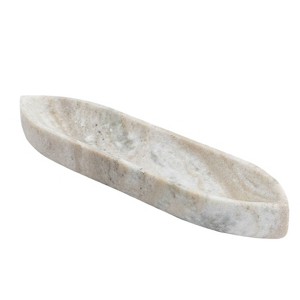 SEVOBAL Serving Platters Minimalist Marble Serving Platter, Elegant White Tray for Modern Entertaining, Family Party, Beige, 10"*2.5"*1.5" - 1 of 4