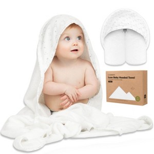 Luxe Baby Hooded Towel, Organic Baby Bath Towel, Hooded Baby Towels, Baby Beach Towel for Newborn, Kids - 1 of 4