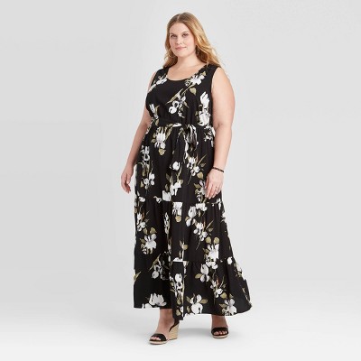 plus size tiered maxi dress