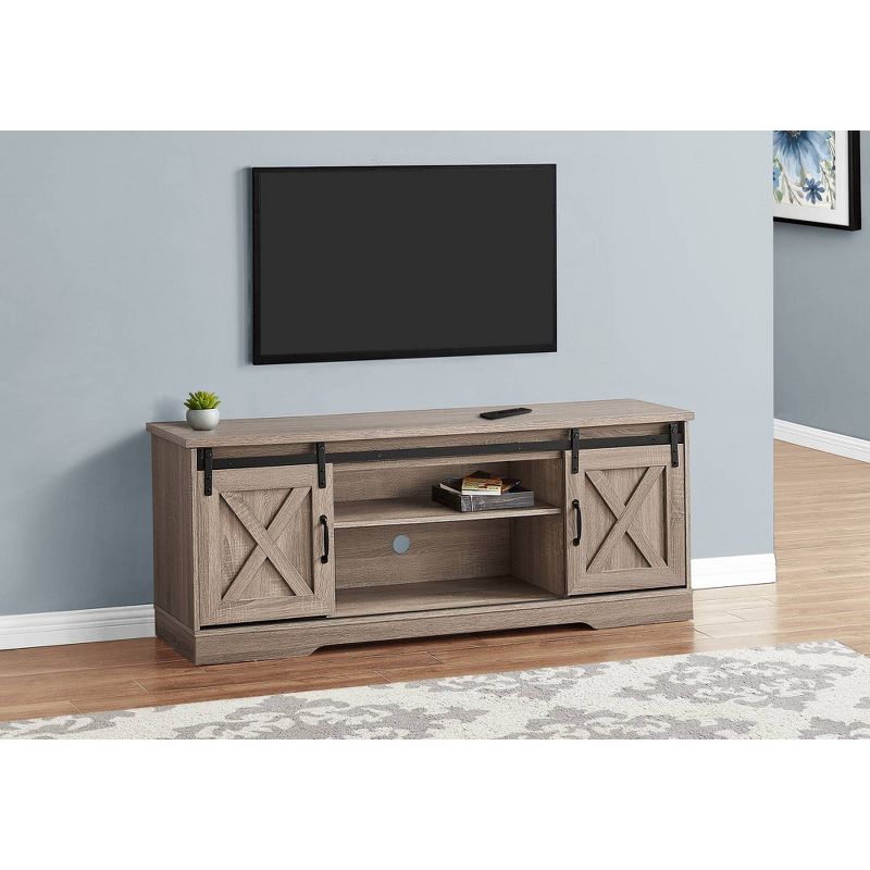 Wood Look TV Stand for TVs up to 60" with Barn Style Sliding Doors - EveryRoom, 4 of 6