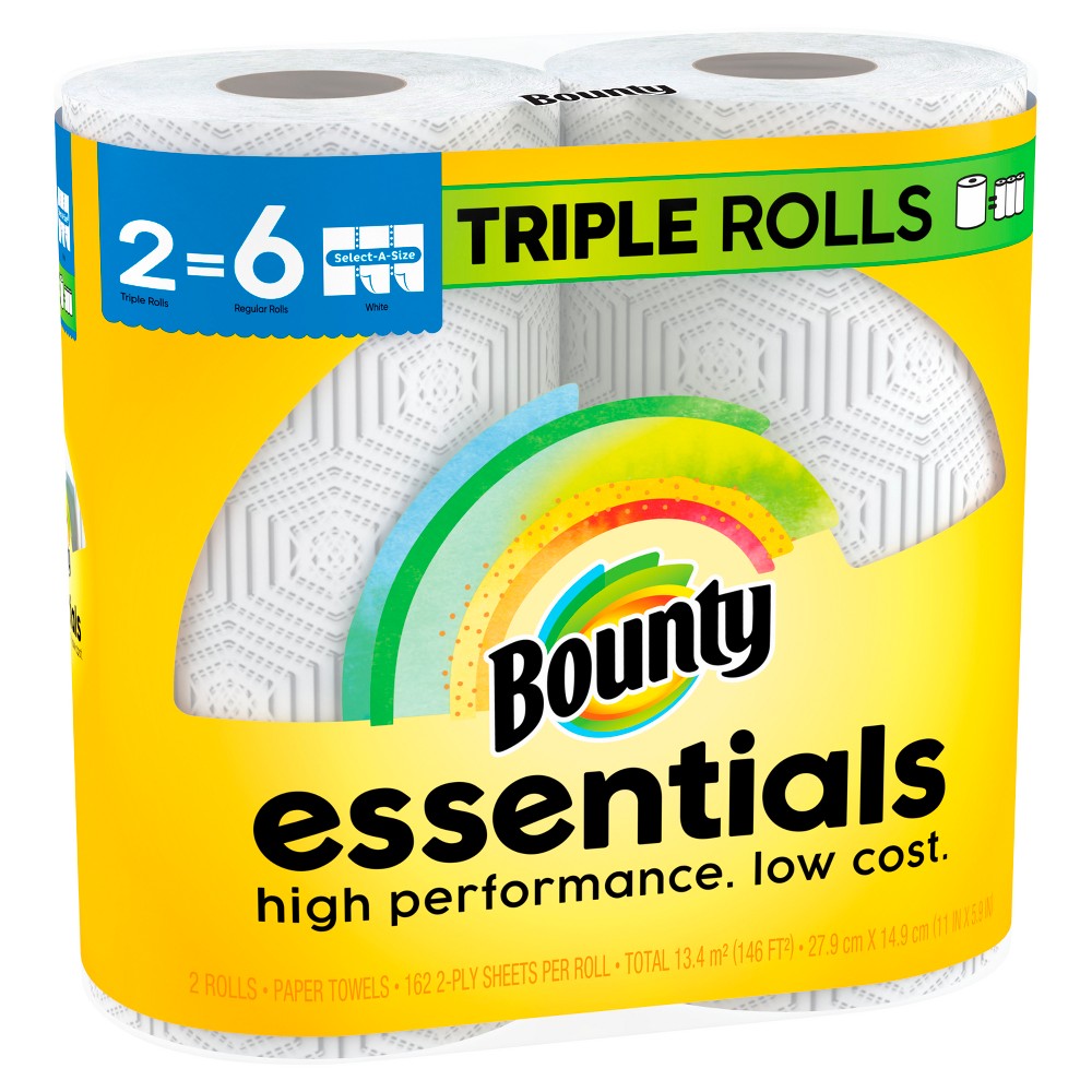 Bounty Essentials Select-A-Size Paper Towels - 2 Triple Rolls
