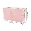 Unique Bargains Corduroy Rectangular Letter Makeup Bag Pink 1 Pc - 2 of 4
