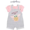 Star Wars The Child Baby Girls French Terry Snap Short Overalls T-Shirt and Headband 3 Piece Outfit Set Newborn to Infant - 2 of 4