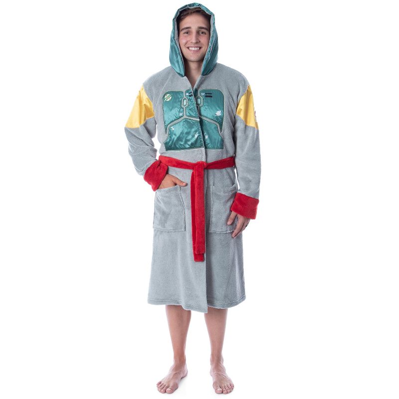 Star Wars Adult Boba Fett Bounty Hunter Fleece Robe Bathrobe For Men Women Multi, 1 of 8