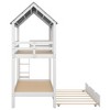 NicBex Twin Over Twin House Bunk Bed with Roof and Windows and Guardrail,Loft Bed with Ladder and Trundle,Noise Reduced Bunk Beds for Bedroom - 2 of 4