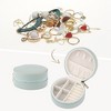 REGALWOVEN PU Leather Mini Portable Compact Round Jewelry Box Display Holder - 2 of 4