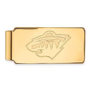 Black Bow Jewelry 14k Yellow Gold Minnesota Wild NHL Money Clip - 1 of 3